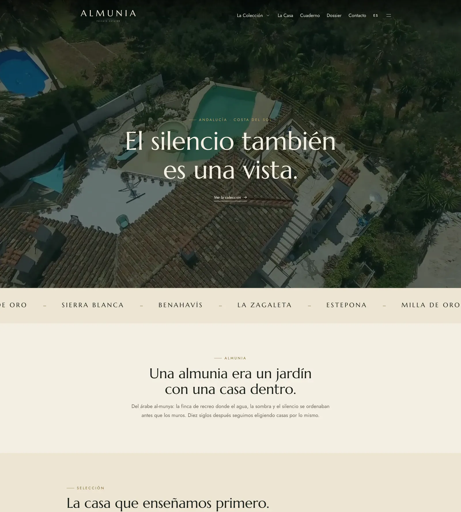 La portada de Almunia, una web del catálogo de Sytio