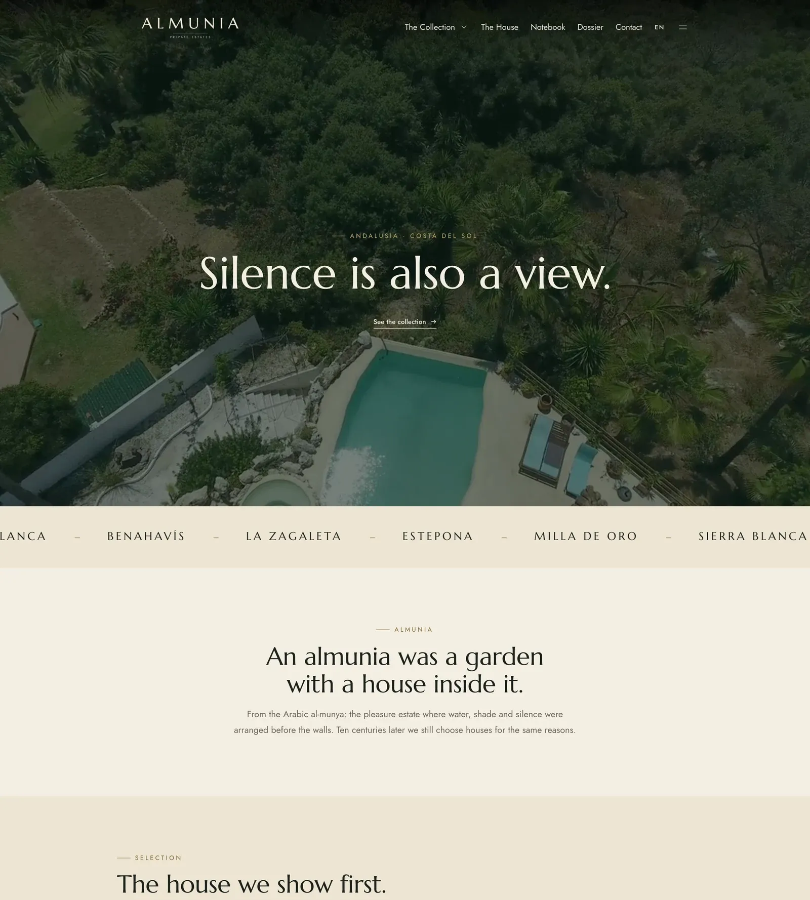 The home page of Almunia, a website from the Sytio catalogue