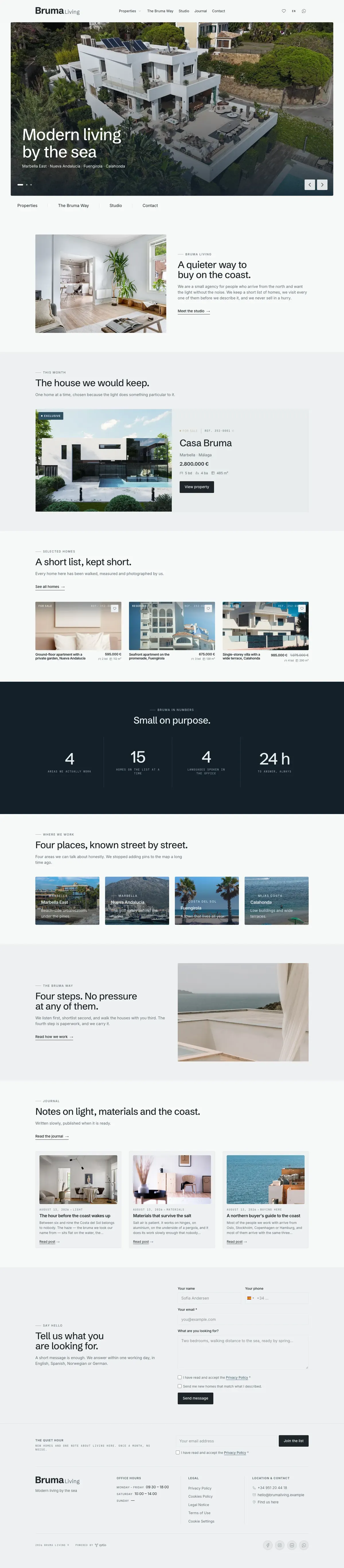 Bruma, a website from the Sytio catalogue