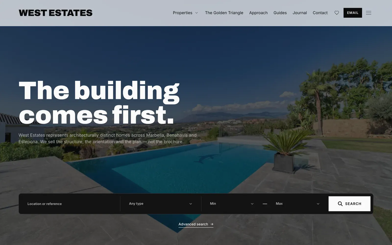 West Estates, a website from the Sytio catalogue