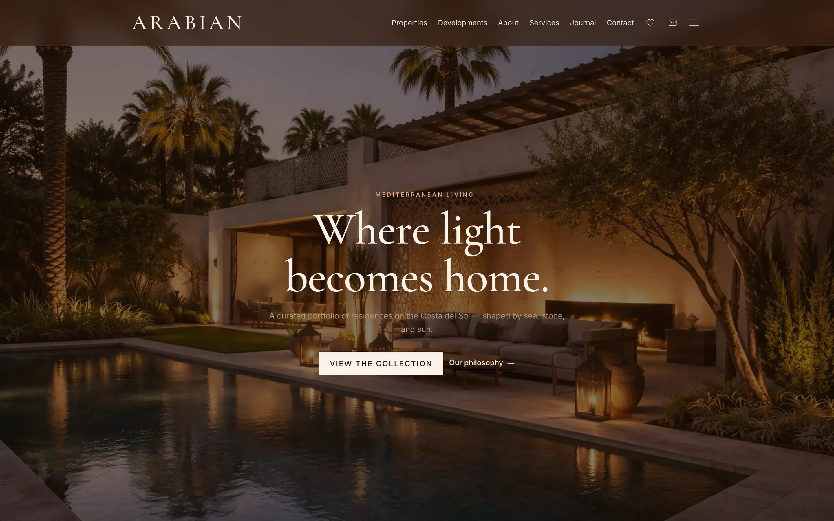 Arabian, a website from the catalogue: its home page