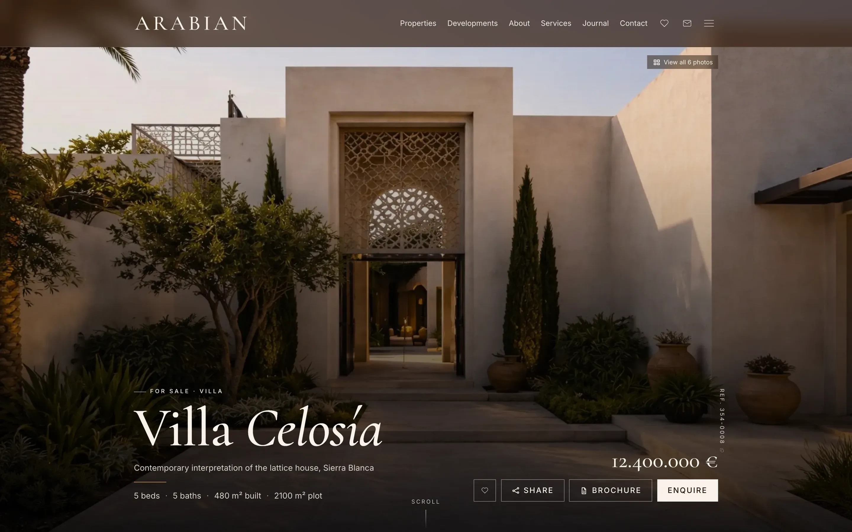 Villa Celosía on Arabian's website