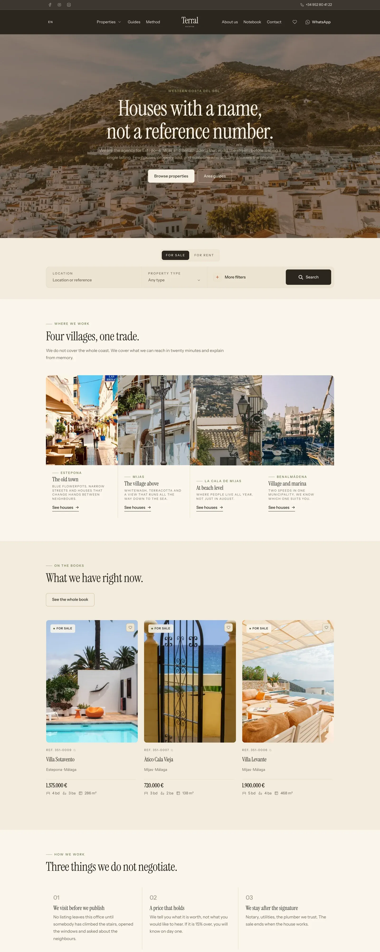 The home page of Terral, a website from the Sytio catalogue